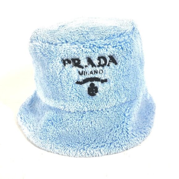 PRADA 1HC137 fur logo Bucket hat pile hat polyester blue/Black main image 13